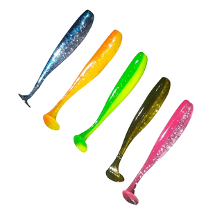 t尾鱼路亚软饵淡水T尾软虫铅头钩钓小鱼鲈鱼鳜鱼远投倒钓假饵套装