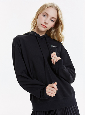 正品CHAMPION冠军高端系列刺绣标纯色百搭连帽衫加绒卫衣外套女潮