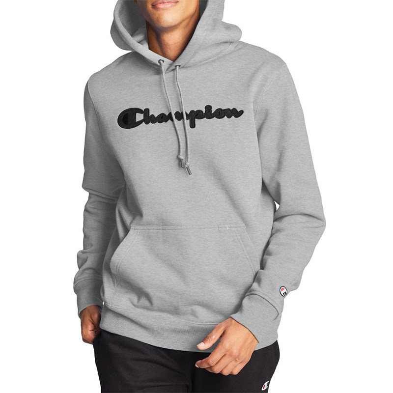 CHAMPION美版冠军春季男士潮流帽衫草写字母Logo加绒连帽卫衣集货