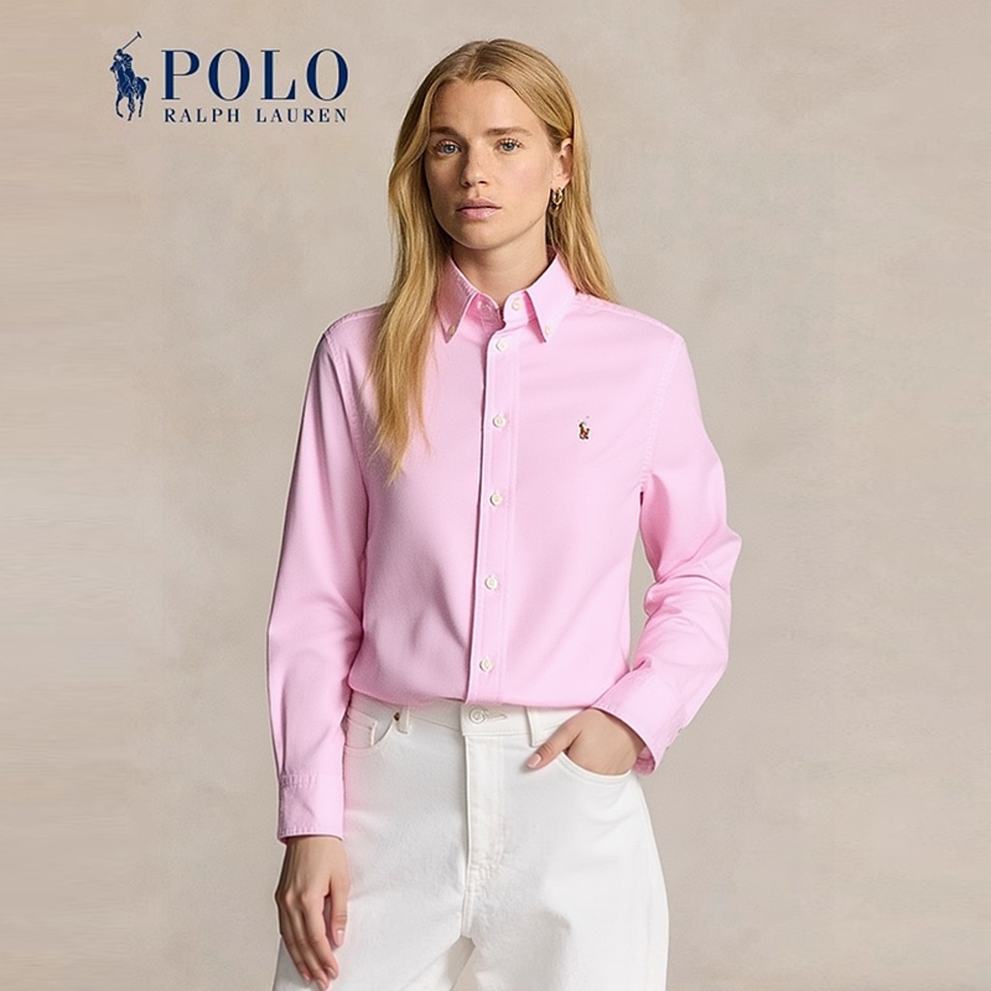 拉夫劳伦棉质牛津布衬衫透气