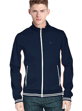 TOMMY HILFIGER春季汤米男士夹克拼色开衫拉链休闲立领外套集货