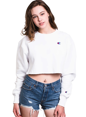 换季清仓】正品CHAMPION冠军女装短款露脐运动休闲纯色套头卫衣集