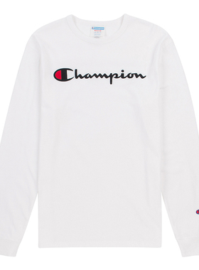 CHAMPION美版冠军男女情侣休闲时尚刺绣草写字母Logo长袖T恤集C