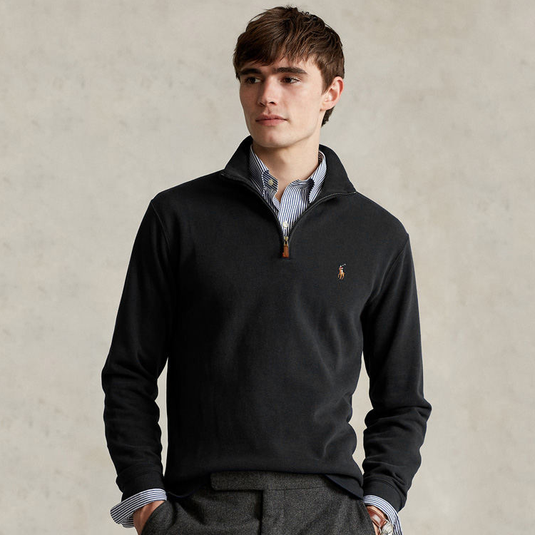 RalphLauren马标半拉链针织衫