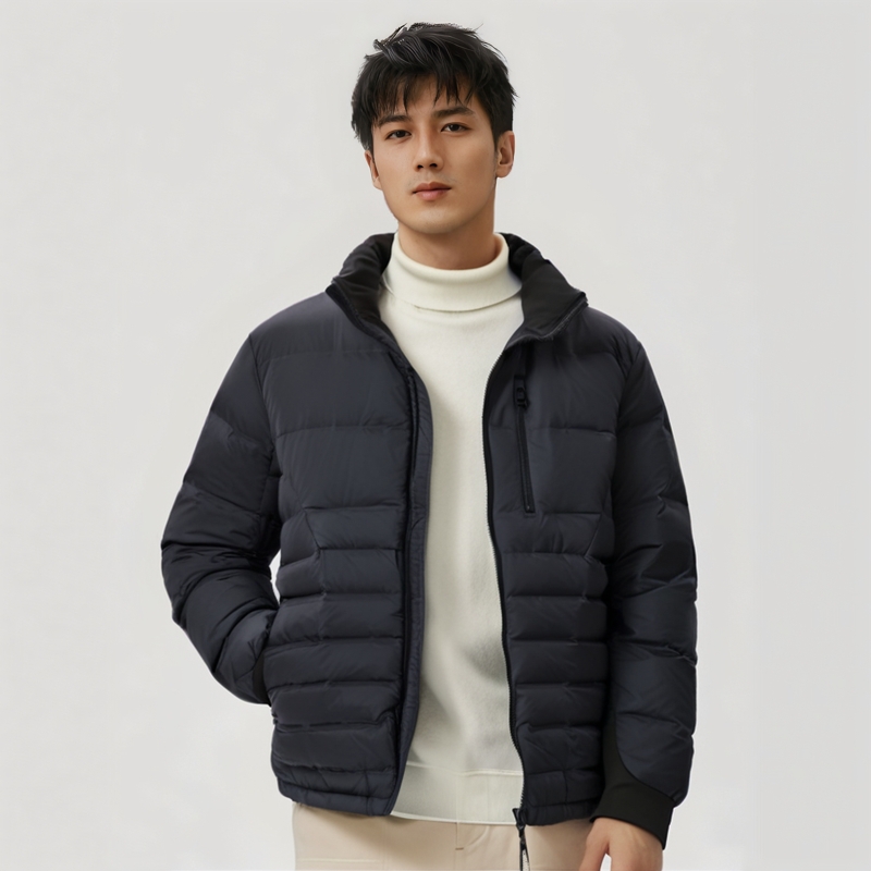 CK保暖立领休闲纯色男士羽绒服