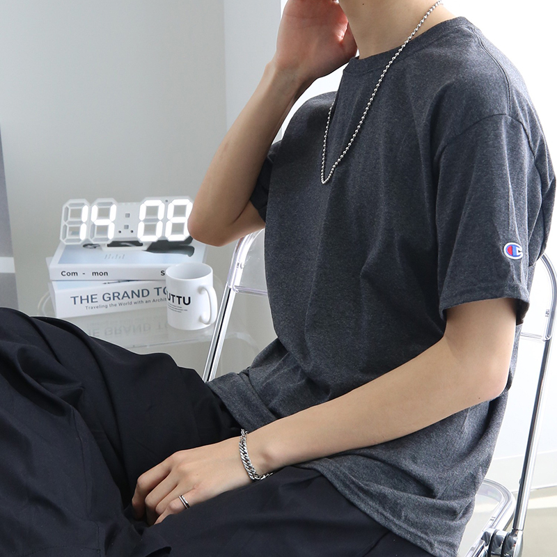 CHAMPION美版冠军男装上衣纯色休闲男女情侣夏装圆领短袖T恤潮集C