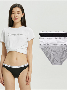 CalvinKlein凯文克莱CK三角内裤女士舒适棉质微弹性感比基尼3条装
