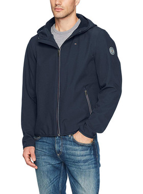 断码清仓】TOMMY HILFIGER汤米男夹克加绒拉链连帽外套防风冲锋衣