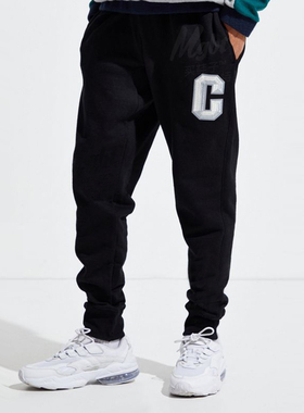 CHAMPION束脚裤冠军春季男装加绒立体大C标潮流运动休闲长裤集C