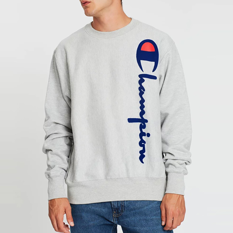 champion字母植绒印花套头卫衣