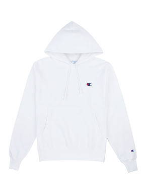 CHAMPION美版冠军春季男女情侣帽衫刺绣C标纯色加绒连帽卫衣集C