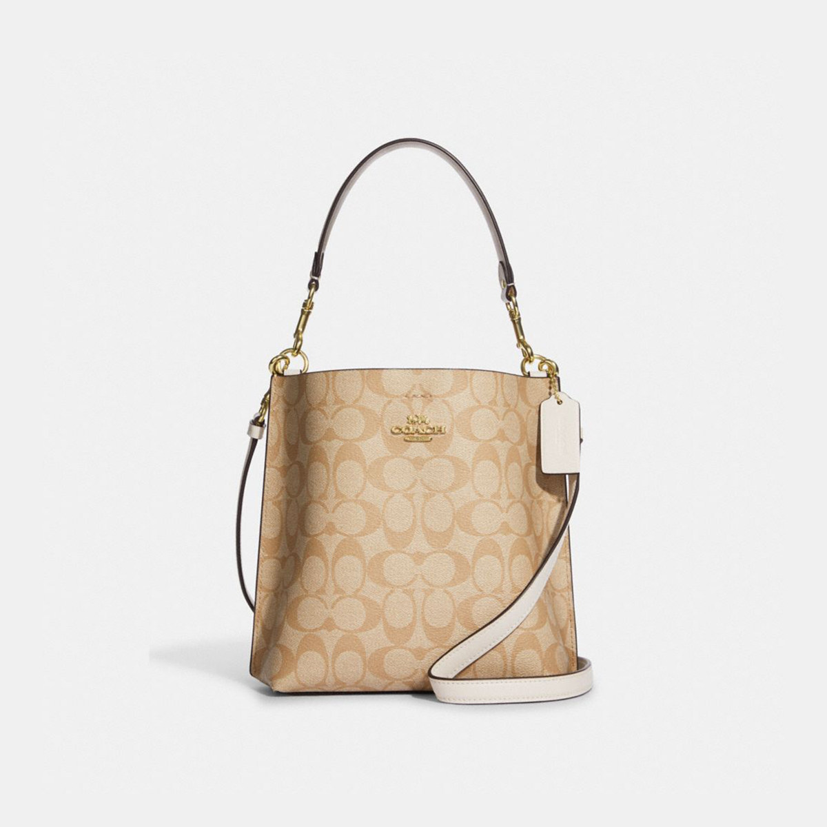 美国正品蔻驰coach女包mollie经典小号水桶包手提单肩斜挎包ca582