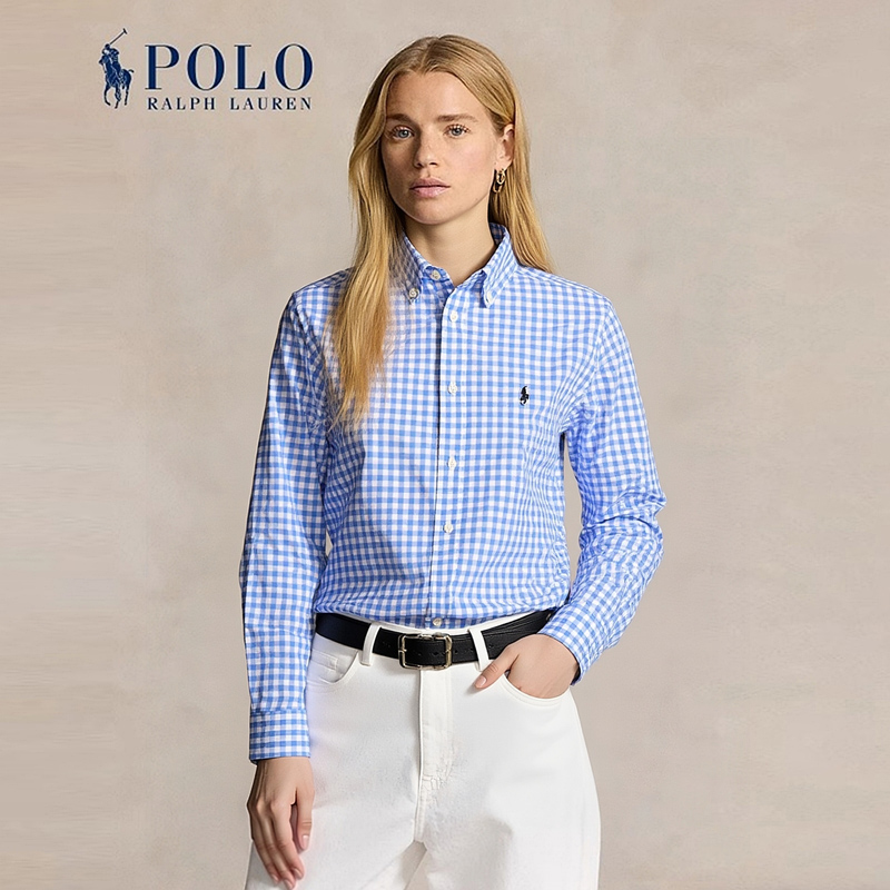拉夫劳伦衬衫男女大童长袖格子