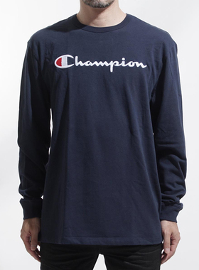 断码清仓】CHAMPION冠军男女圆领长袖T恤字母Logo情侣款打底衫