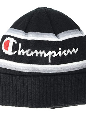 CHAMPION冠军男女草写字母Logo条纹运动休闲针织帽保暖毛线帽集C