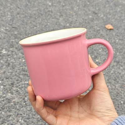 食魔师粉色陶瓷马克杯尾货清仓处理简约风格居家办公咖啡杯 380ML