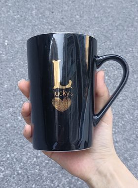 食魔师指纹字母马克杯尾货清仓处理家用陶瓷杯办公室喝水杯 420ML