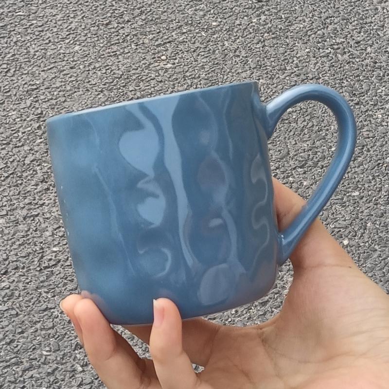 食魔师色釉手捏纹陶瓷马克杯尾货清仓处理简约家用咖啡杯子 350ML
