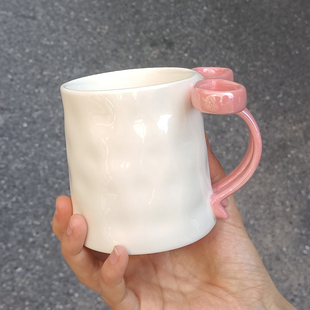 食魔师少女心蝴蝶结陶瓷马克杯尾货清仓处理家用咖啡杯水杯 360ML