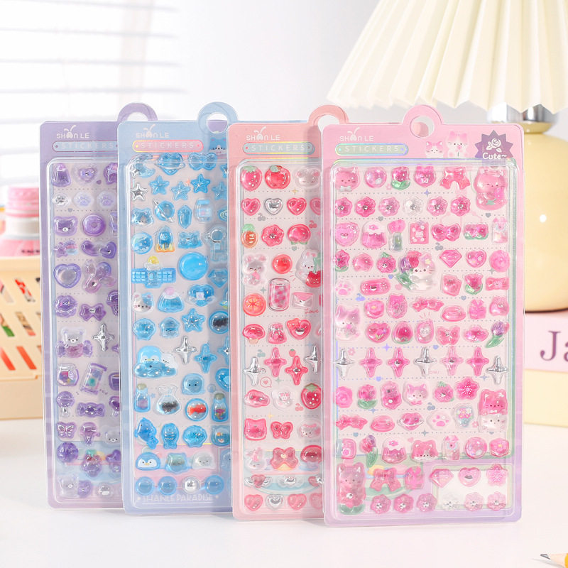 3D浮雕趣味贴儿童立体水晶浮雕钻石贴贴乐女孩手账装饰贴画手机贴,玩具/童车/益智/积木/模型,贴纸,淘宝优惠券,粉丝福利购,淘宝优惠卷