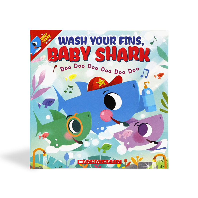 现货 进口英文原版正版书 baby shark #5 wash your fins, baby shark