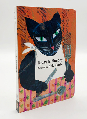 正版现货 Today is Monday Eric Carle 今天是星期一 英文原版书纸板书 儿童原版彩色绘本图画书故事书 幼儿英语启蒙畅销书籍