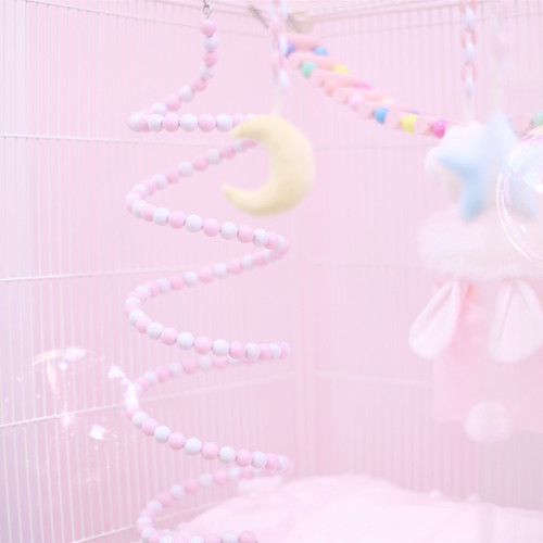 松鼠爬绳旋转笼子装饰挂件秋千