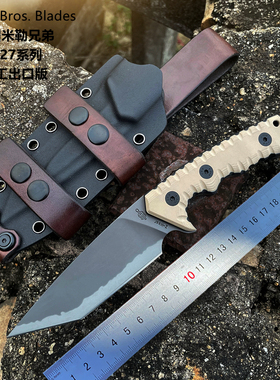 进口A8钢刀代工出口 美国米勒M27直刀户外露营防身徒步 求生工具