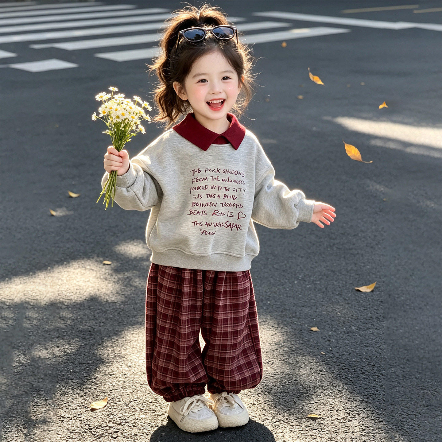 女童套装春秋2026新款儿童洋气秋装女宝宝时髦秋季休闲卫衣两件套