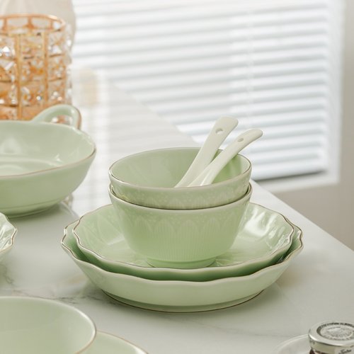 雅诚德简约风家用陶瓷碗盘子餐具