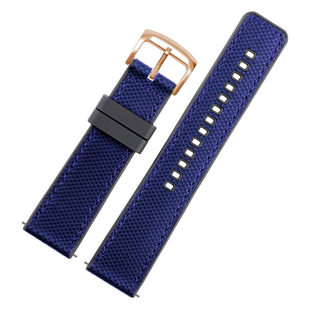 适配西铁城光动能BN0190 BN0193 NY0070真皮表带男防水硅胶底快拆