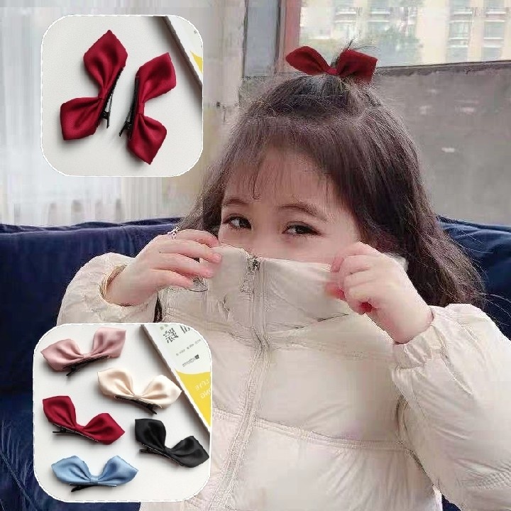 小兔耳朵立体发夹蝴蝶结女宝宝韩国儿童发饰公主可爱红色头饰发卡