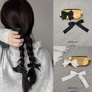 气质双马尾蝴蝶结发夹不对称麻花辫双边一对夹甜美少女侧边夹发卡