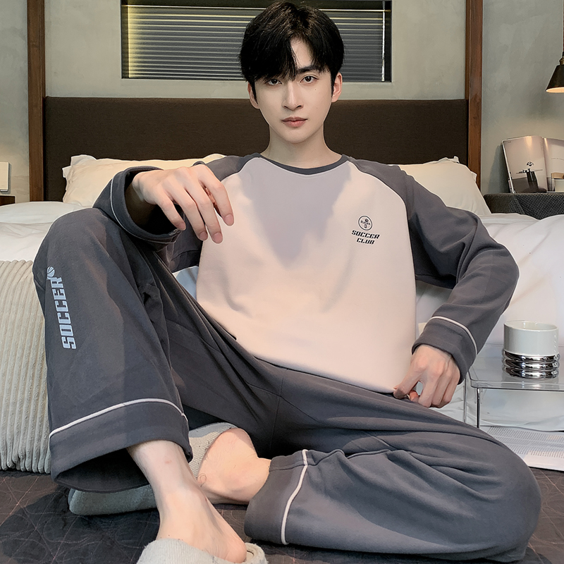 浪莎冬季睡衣男双面德绒长袖套装