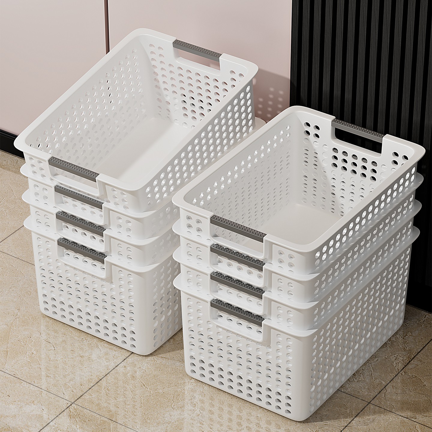 零食杂物收纳筐家用塑料置物篮