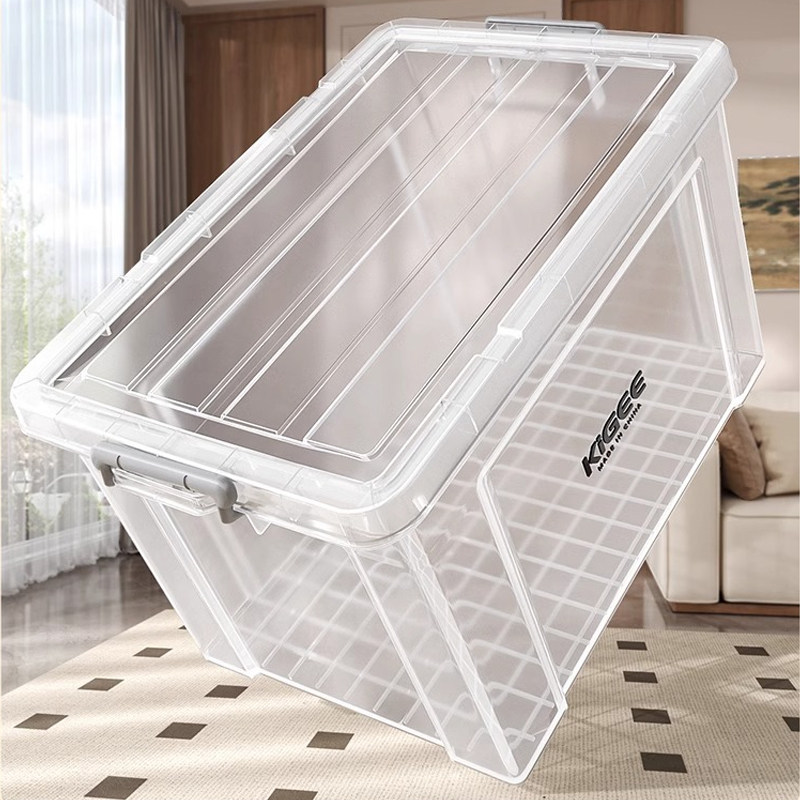 透明收纳箱家用大容量衣服玩具被子储物整理箱工业风杂物收纳神器,收纳整理,毛绒玩具收纳桶/箱,淘宝优惠券,粉丝福利购,淘宝优惠卷