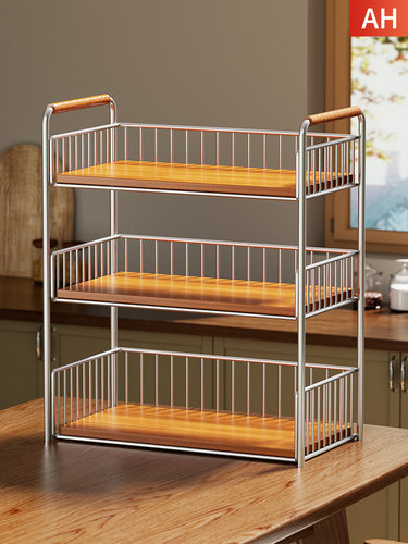 餐桌分层置物架桌面多层整理架饭桌上简易储物柜零食架子收纳好物