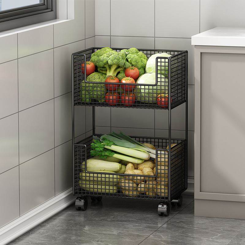厨房置物架菜篮子落地多层