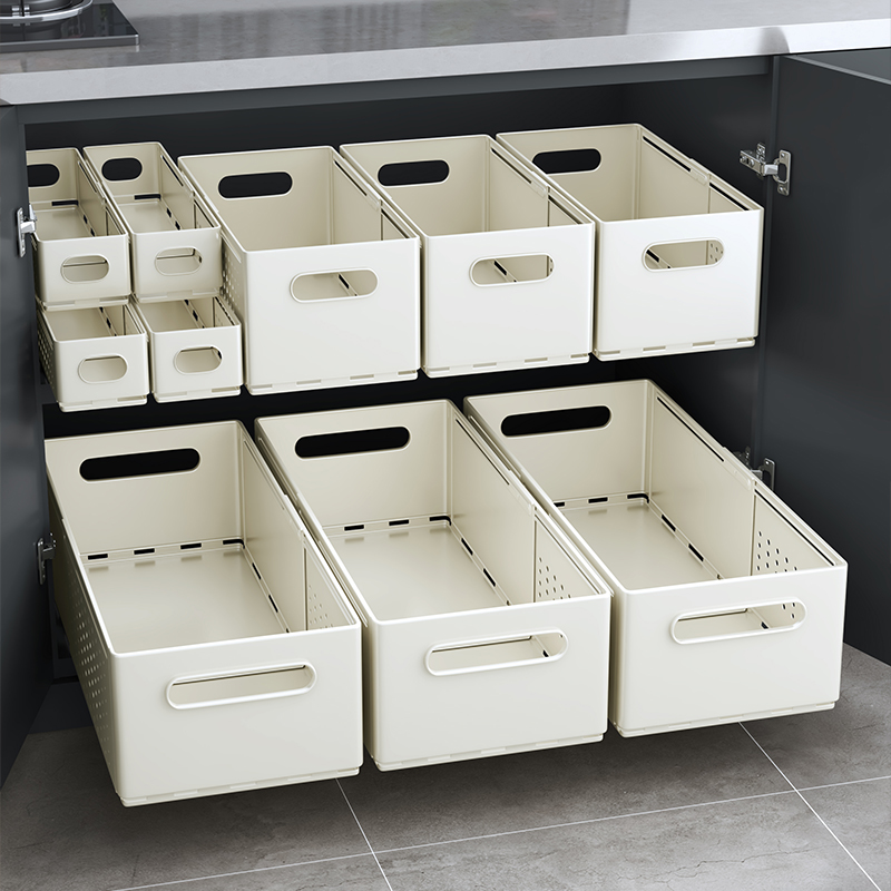 橱柜伸缩收纳盒收纳筐置物架