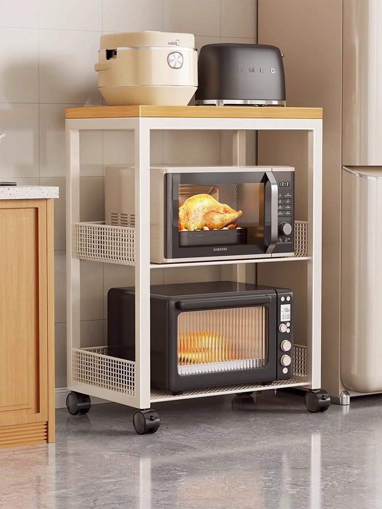 厨房置物架带轮可移动微波炉放置架多功能蔬菜水果储物整理架子,厨房/烹饪用具,碗架,淘宝优惠券,粉丝福利购,淘宝优惠卷