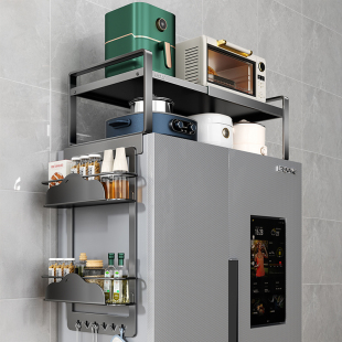 冰箱顶置物架侧收纳磁吸外侧面挂架厨房家用单双开门上方空间利用