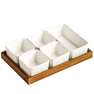 家用果盘零食盘分格小吃碟茶点点心拼盘火锅陶瓷蘸料碟减肥早餐盘