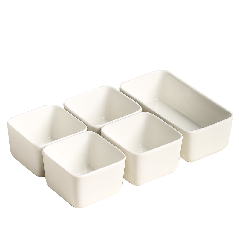 家用蒸箱专用陶瓷碗零食小方碗长方碗耐高温蒸碗甜品蒸蛋碗蘸料碗