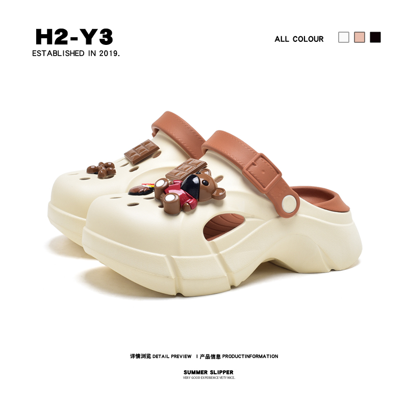 洞洞鞋女新款甜美可爱增高包头