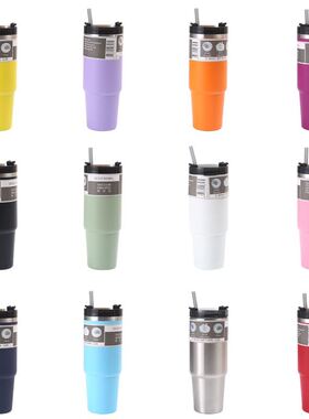 直供吸管汽车杯大容量30oz不锈钢保温杯保冷冰霸杯车载咖啡杯