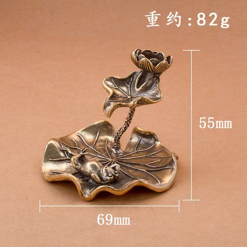 全荷花青蛙倒流香家居办公室倒流香荷花摆件流水香薰香插香架定制