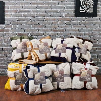 ULTI素色羊羔绒毛毯双层加厚保暖盖毯午睡毯子直销定制