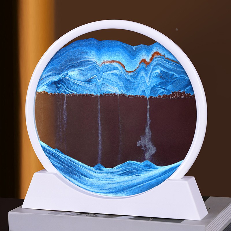 直销3d动态艺术客厅摆件创意家居工艺品生日礼物圆形流沙画定制
