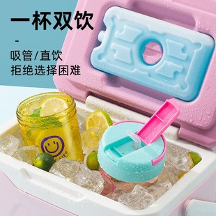 新款礼品做logo双饮吸管杯儿童女生学生水杯300ml杯子玻璃吨定制