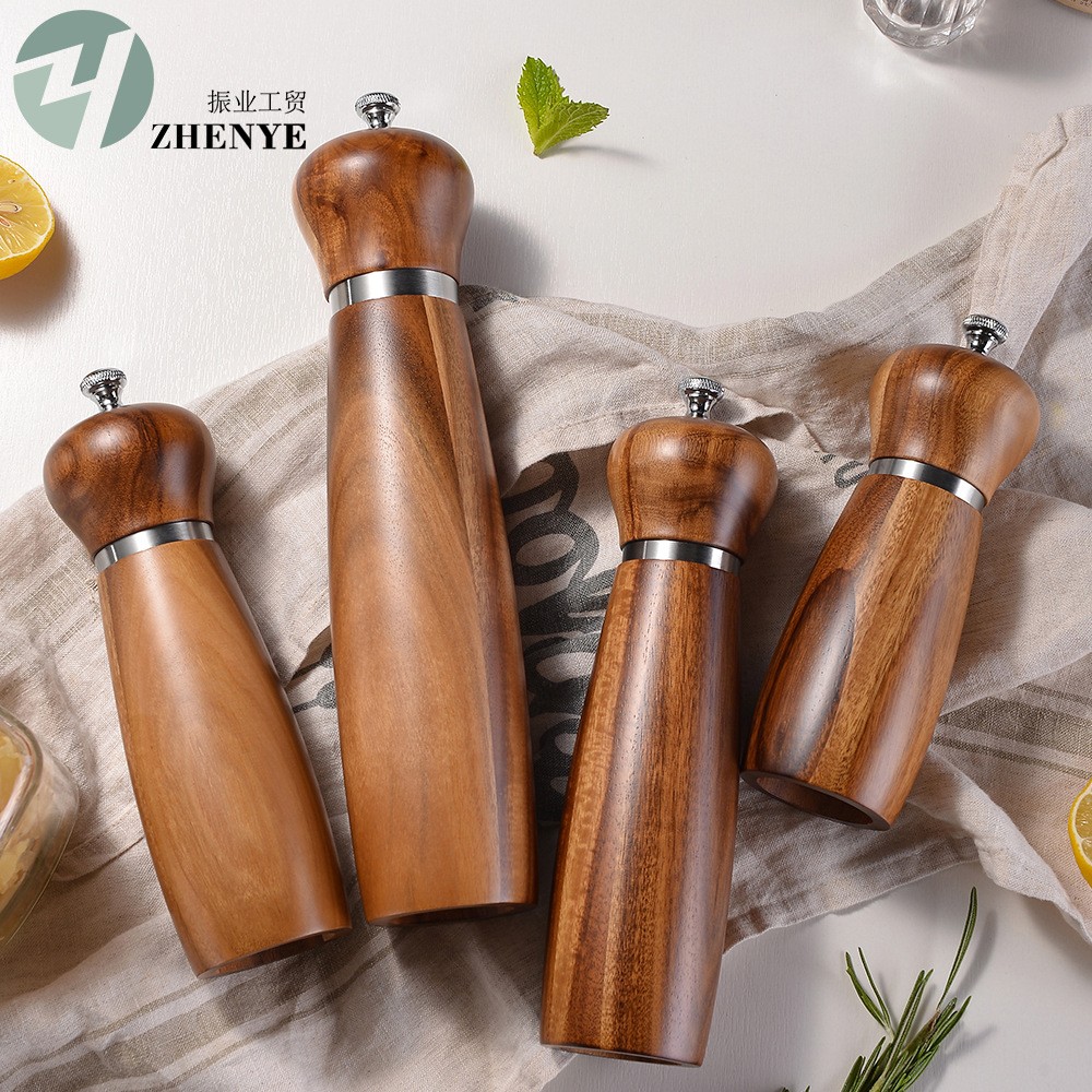 相思木胡椒磨手动研磨器香料花椒调味研磨盘可调节研磨器碾碎定制